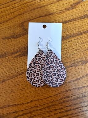 Leopard Print Teardrop Earrings - Women Jewelry